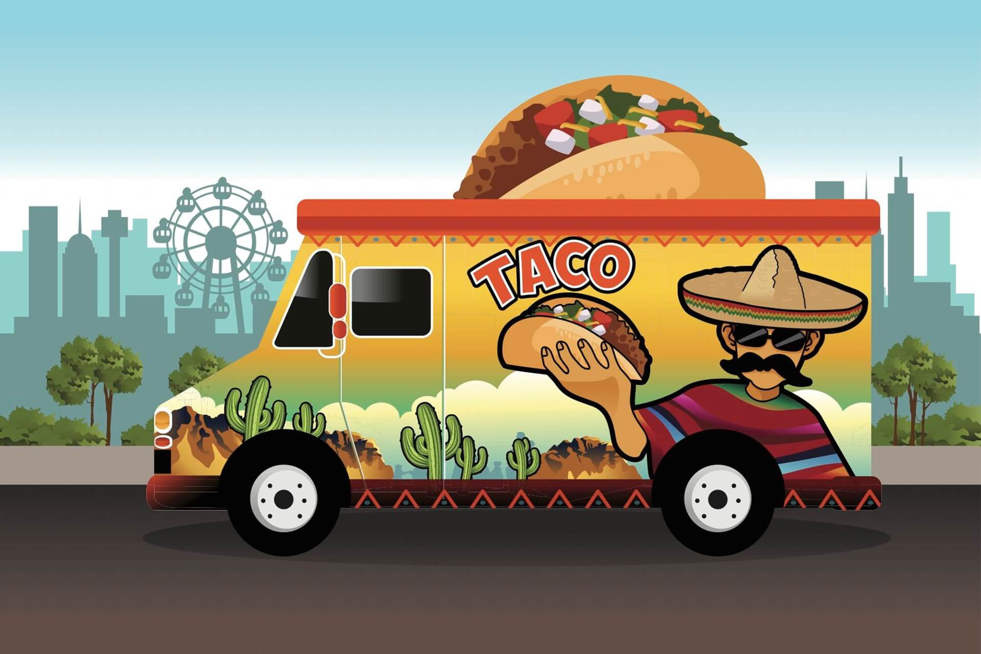 taco truck cartoon