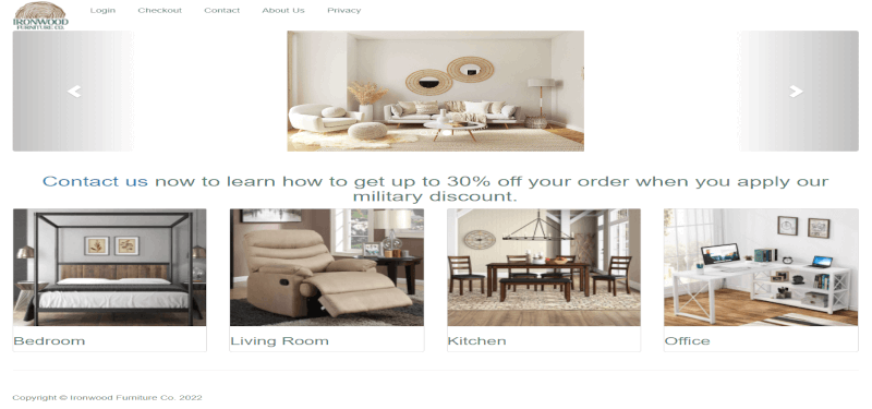 a screen shot of a furniture store website